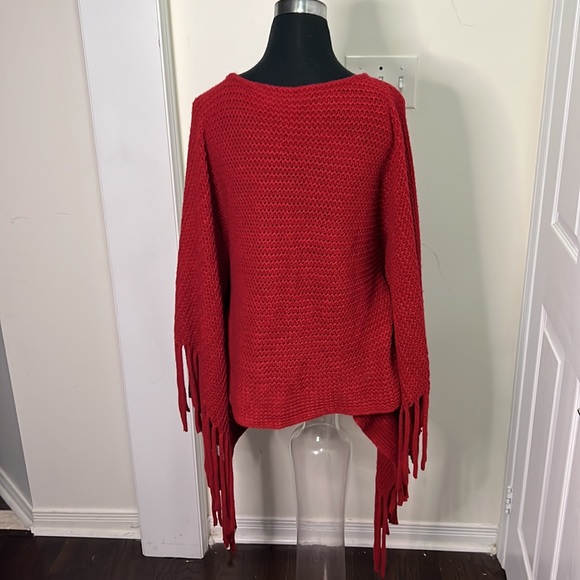 Coco + Carmen Knit Tassel Fringe Cropped Poncho Size OS - Picture 8 of 11